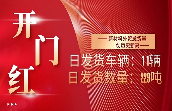 起步即是沖刺！新材料公司外貿(mào)單日發(fā)貨量創(chuàng)歷史新高